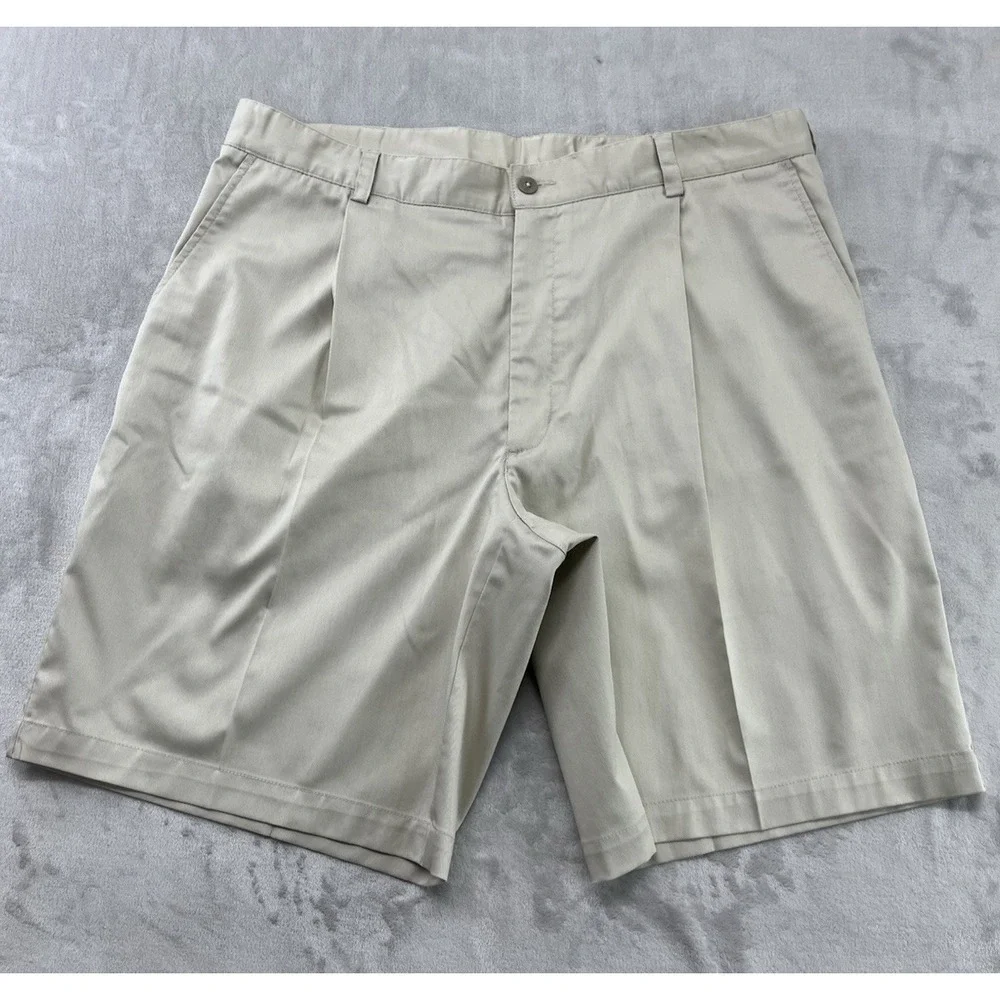 Nike Golf Short Men 38 Beige Regular Fit FIT DRY Pleaded 10'' Inseam Casual